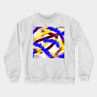 Blue, yellow and brown Crewneck Sweatshirt